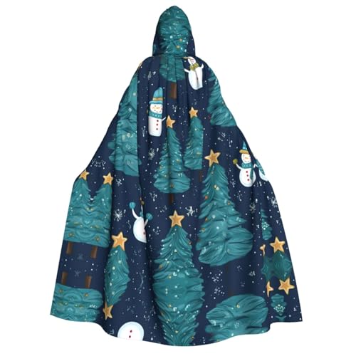YQxwJL Weihnachtlicher Schneemann-Druck, Uni, Erwachsene, Kapuzenumhang, Hexenumhang, Horror-Umhang, für Halloween, Cosplay-Kostüme von YQxwJL