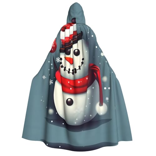 YQxwJL Weihnachtlicher Schneemann-Muster, Uni, Erwachsene, Kapuzenumhang, Hexenumhang, Horror-Umhang, für Halloween, Cosplay-Kostüme von YQxwJL