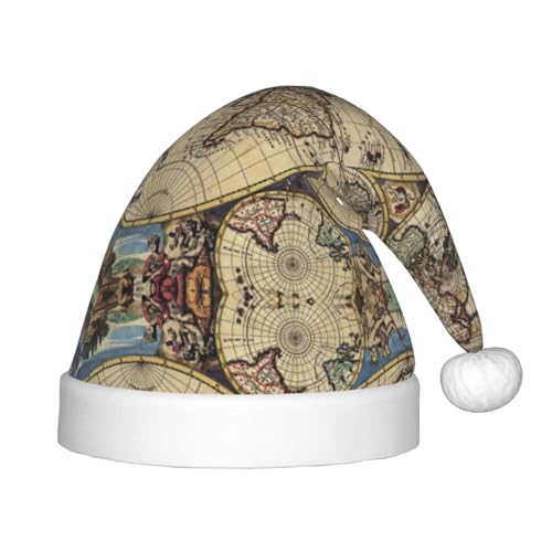 YQxwJL Weihnachtsmütze mit Weltkugel und Weltkugel, Weihnachtsmannmütze, Weihnachtsmütze, Winterurlaubsmütze für Weihnachten, Party, Zubehör von YQxwJL