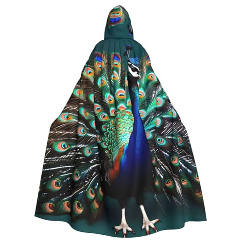 YQxwJL Wunderschöner Pfauen-Aufdruck, Karnevals-Umhang, Zauberer-Kapuzenumhang, für Erwachsene, Halloween, Cosplay-Kostüme YQxwJL Wunderschöner Pfauen-Aufdruck, Karnevals-Umhang, Zauberer-Kapuzenumhang, für Erwachsene, Halloween, Cosplay-Kostüme von YQxwJL