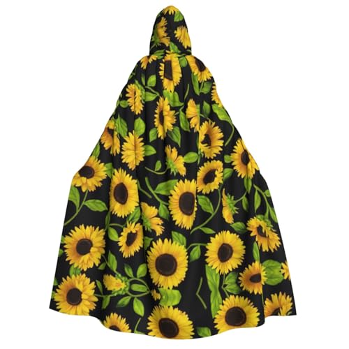 YQxwJL Wunderschöner Sonnenblumen-Druck, langer Umhang, Uni, Umhang mit Kapuze, Halloween-Kostüm, Umhang für Erwachsene, Vampir-Hexenumhang YQxwJL Wunderschöner Sonnenblumen-Druck, langer Umhang, Uni, Umhang mit Kapuze, Halloween-Kostüm, Umhang für Erwachsene, Vampir-Hexenumhang von YQxwJL
