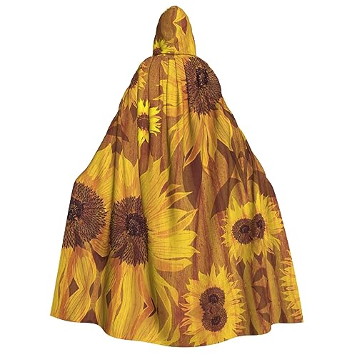 YQxwJL Wunderschöner Sonnenblumen-Druck, langer Umhang, Uni, Umhang mit Kapuze, Halloween-Kostüm, Umhang für Erwachsene, Vampir-Hexenumhang YQxwJL Wunderschöner Sonnenblumen-Druck, langer Umhang, Uni, Umhang mit Kapuze, Halloween-Kostüm, Umhang für Erwachsene, Vampir-Hexenumhang von YQxwJL