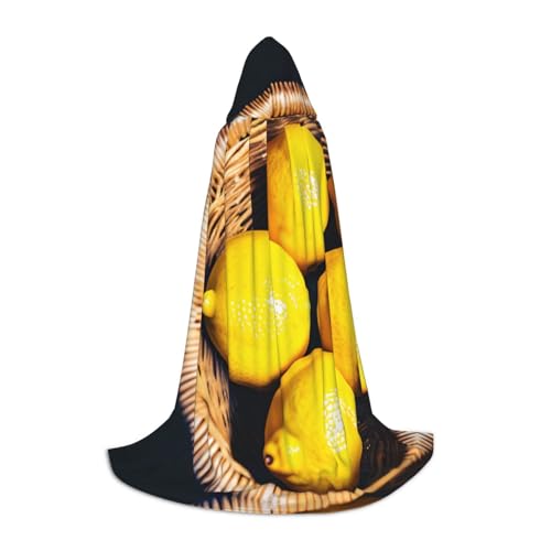YQxwJL Zitronen-Druck-Kapuzenumhang, Uni-Umhang, Hexenumhang, Vampirumhang für Halloween-Kostüme von YQxwJL