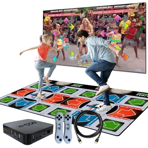 YRPRSODF Tanzmatte Spiele für Kinder und Erwachsene, doppelter Benutzer Musikalische Tanzmatte Step für TV, Tanz Step Pad Tanzmatte für Übung & Spiele, Geschenke für Jungen & Mädchen Alter 3+ von YRPRSODF