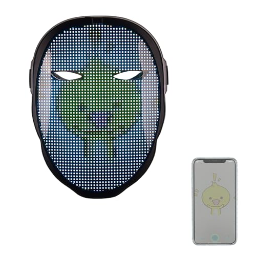 YRRNAE Programmierbare LED-Maske mit Gestensensor, Unisex, LED-beleuchtete Gesichts-Transformationsmaske für Kostüm, Cosplay, Party, Maskerade YRRNAE Programmierbare LED-Maske mit Gestensensor, Unisex, LED-beleuchtete Gesichts-Transformationsmaske für Kostüm, Cosplay, Party, Maskerade von YRRNAE