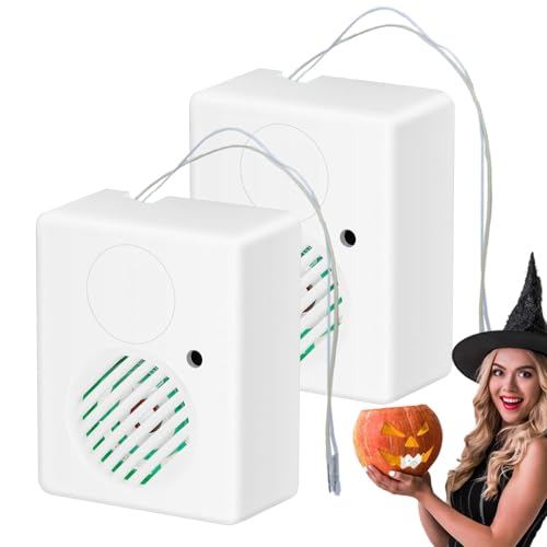 YRTUOP 2 Stück Halloween Soundeffektmaschine, Tragbarer Halloween Soundsensor Halloween Schrei Lautsprecher Mit LED Leuchten Halloween Sound Maschine for Halloween, 5.8x4.7x2.9cm von YRTUOP