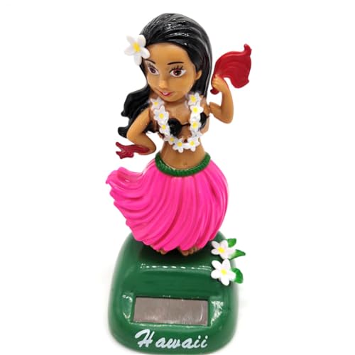 YRTUOP Armaturenbrett-Bommel - Niedlicher Wackelkopf für das Armaturenbrett im Auto | Lustige Armaturenbrett-Dekoration für das Armaturenbrett im Auto, Hawaii-Geschenke, Hawaii Solar Dancing Girl von YRTUOP
