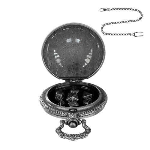 YRTUOP Würfelset mit Taschenuhrgehäuse, Taschenuhrgehäuse Würfelset - 7X Würfel im Taschenuhrengehäuse,Reisebrettspiele für Männer und Frauen, Rollenspiel-Brettspielzubehör YRTUOP Würfelset mit Taschenuhrgehäuse, Taschenuhrgehäuse Würfelset - 7X Würfel im Taschenuhrengehäuse,Reisebrettspiele für Männer und Frauen, Rollenspiel-Brettspielzubehör von YRTUOP