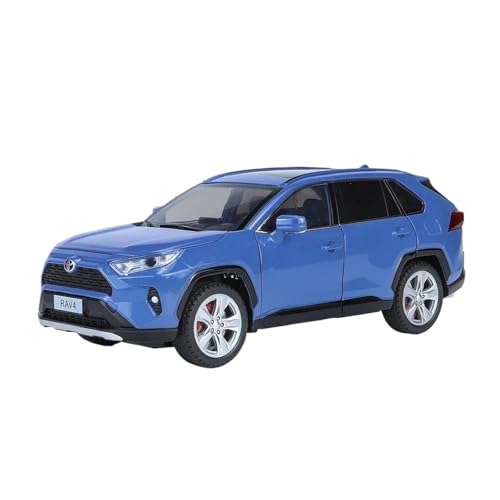 Audi 1/24 Für RAV4 Off-Road SUV Modell Auto Metall Diecast Fahrzeug Sammlung Sound & Licht Spielzeug Für Wohndekorationen(Blue) von YRXIAO