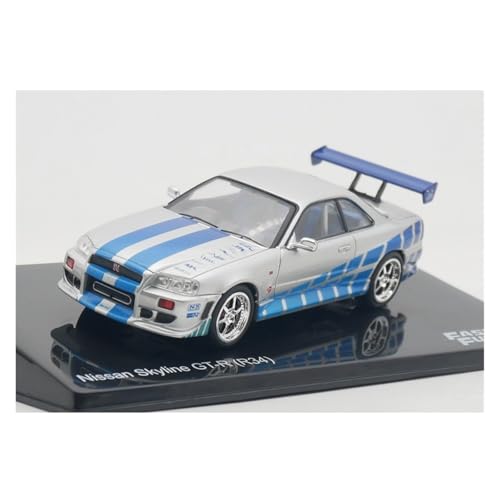 Audi 1:43 Für Nissan Skyline GT-R R34 Silber Film Auto Modell Spielzeug Erwachsene Souvenir Display Ornamente Für Wohndekorationen Audi 1:43 Für Nissan Skyline GT-R R34 Silber Film Auto Modell Spielzeug Erwachsene Souvenir Display Ornamente Für Wohndekorationen von YRXIAO