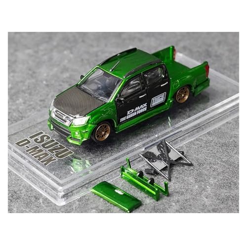 Audi 1:64 Für AE100 JTCC Isuzu D-Max Ausstellung Ornamente Legierung Auto Modell Weiß Grün Für Wohndekorationen(Green) von YRXIAO