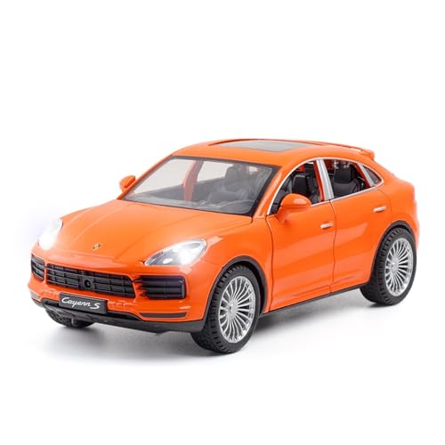 Für Cayenne S 1 24 SUV Legierung Automodell Dekoration Geschenk Metall Fahrzeug Kinderspielzeug Für Wohndekorationen(Orange) von YRXIAO