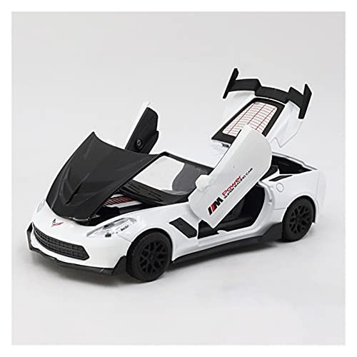 Für Chevrolet Corvette 1 32 Supersportwagen Modellsimulation Metalllegierung Miniatur Kinderspielzeug Geschenksammlung Für Wohndekorationen(White) von YRXIAO