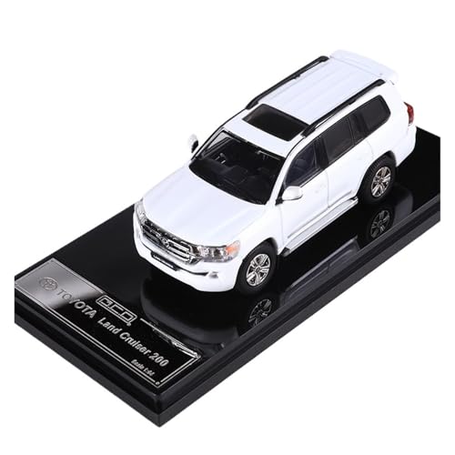 Maßstab 1:64 Für Toyota Land Cruiser LC200 Backpack Edition Druckguss-Automodell Für Die Inneneinrichtung Für Wohndekorationen(White) von YRXIAO