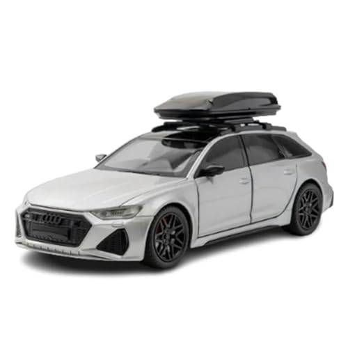 Metall-Automodelle bausatz 1 24 Für Audi RS6 Reise Edition Metall Auto Modell Skala Diecast Miniatur Auto Spielzeug Für Wohndekorationen(Silber) von YRXIAO