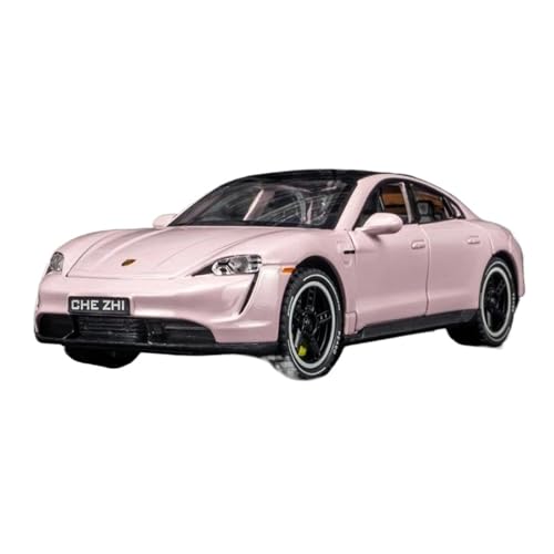 Metall-Automodelle bausatz 1 32 Für Porsche Taycan Legierung Metall Druckguss Modell Simulation Modell Sound Und Licht Spielzeug Für Wohndekorationen(Rosa) von YRXIAO