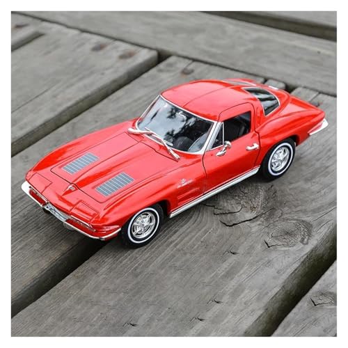 Metall-Automodelle bausatz 1:24 Für Chevrolet Corvette 1963 Legierung Auto Modell Druckguss & Spielzeug Fahrzeuge Sammeln Auto Spielzeug Für Wohndekorationen(Red) von YRXIAO