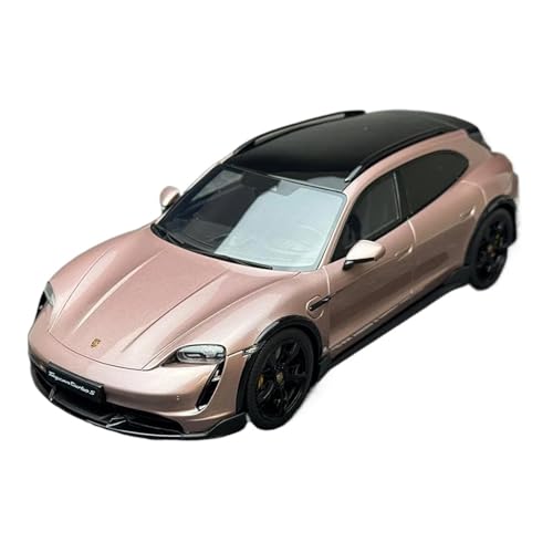 YRXIAO Modellbausatz Auto 1/18 Für Porsche Taycan Turbo S 2022 Pink GT Spirit Modellauto Sammlerstück GT440 Static Display Limited Edition Modelle Für Wohndekorationen von YRXIAO