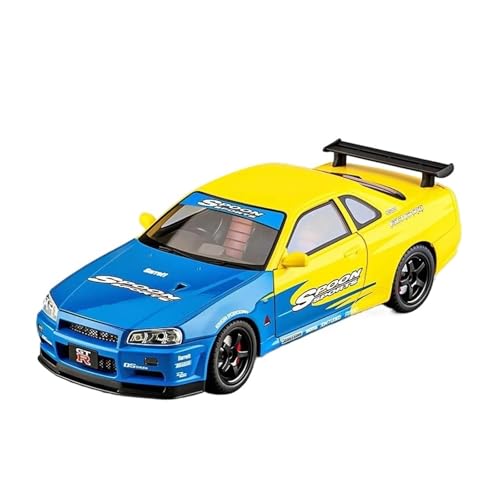 YRXIAO 1/18 Für Nissan Skyline GTR R34 Modifiziertes Auto-Legierungsmodell Druckguss-Metallguss-Sound- Und Lichtauto-Spielzeug Für Wohndekorationen(Style 2) von YRXIAO