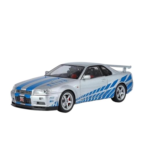 YRXIAO 1/18 Für Nissan Skyline GTR R34 Modifiziertes Auto-Legierungsmodell Druckguss-Metallguss-Sound- Und Lichtauto-Spielzeug Für Wohndekorationen(Style 6) von YRXIAO