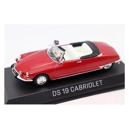 YRXIAO 1/43 Für Citroen DS 19 Cabriolet 1965 Legierung Cabrio Vintage Bücherregal Dekoration Auto Modell Für Wohndekorationen(Red) von YRXIAO