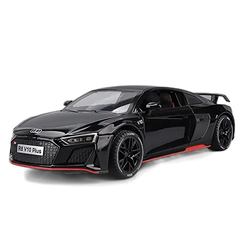 YRXIAO 1 24 Für Audi R8 Legierung Druckguss Modellauto Sammlung Display Kind Spielzeugauto Geschenk Für Wohndekorationen(Schwarz) von YRXIAO