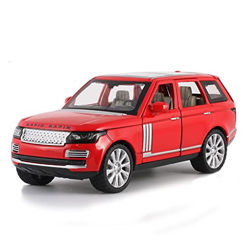 YRXIAO 1 24 Für Land Rover Range Rover SUV Metalllegierung Automodell Mit Soundlicht Als Geschenk Für Erwachsene Für Wohndekorationen(Rot) von YRXIAO