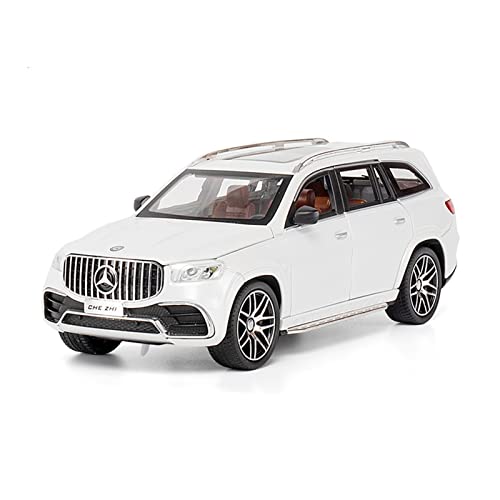 YRXIAO 1 24 Für Mercedes-Benz GLS63 AMG Legierung Druckguss Modellauto Sammlung Display Kind Spielzeugauto Geschenk Für Wohndekorationen(White) von YRXIAO