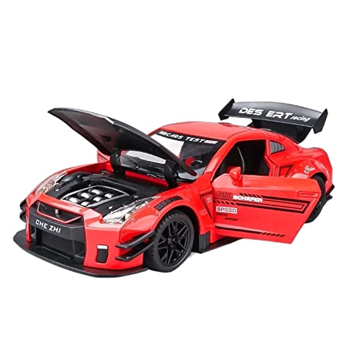YRXIAO 1 24 Für Nissan GTR Legierung Druckguss Modellauto Sammlung Display Kind Spielzeugauto Geschenk Für Wohndekorationen(Rot) von YRXIAO