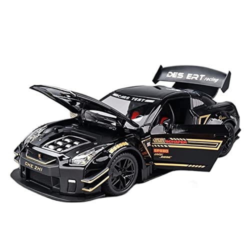 YRXIAO 1 24 Für Nissan GTR Legierung Druckguss Modellauto Sammlung Display Kind Spielzeugauto Geschenk Für Wohndekorationen(Schwarz) von YRXIAO