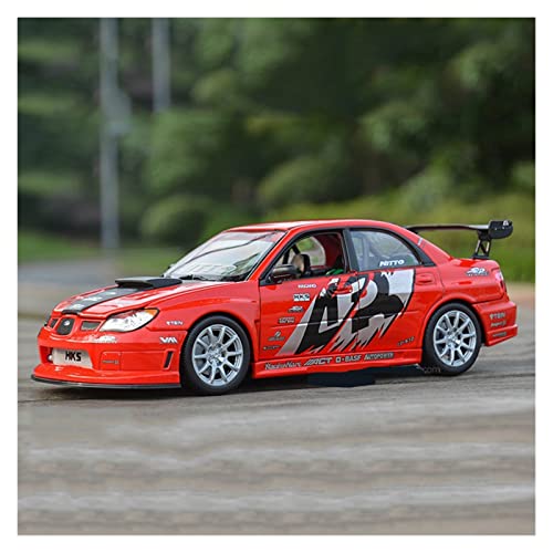 YRXIAO 1 24 Für Subaru Impreza WRX Sti Sportwagen Legierung Druckguss Automodell Erwachsene Heimtextilien Für Wohndekorationen(Rot) von YRXIAO