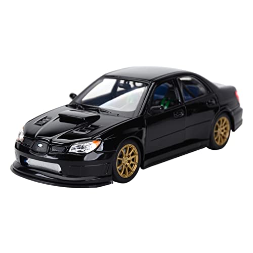 YRXIAO 1 24 Für Subaru Impreza WRX Sti Sportwagen Legierung Druckguss Automodell Erwachsene Heimtextilien Für Wohndekorationen(Schwarz) von YRXIAO