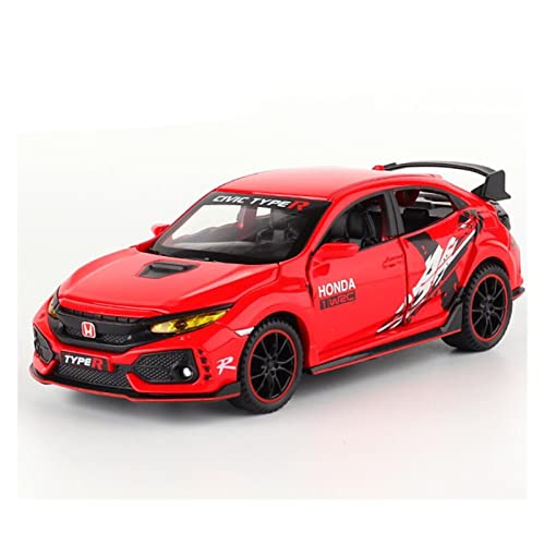 YRXIAO 1 32 Für Honda Civic Type-R Legierung Druckguss Modellauto Sammlung Display Kind Spielzeugauto Geschenk Für Wohndekorationen(Rot) von YRXIAO