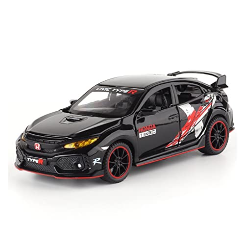 YRXIAO 1 32 Für Honda Civic Type-R Legierung Druckguss Modellauto Sammlung Display Kind Spielzeugauto Geschenk Für Wohndekorationen(Schwarz) von YRXIAO