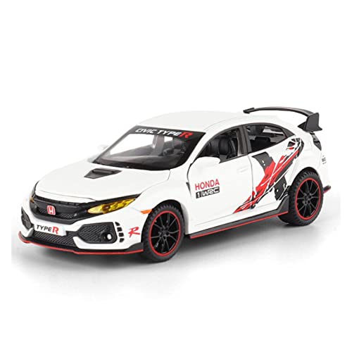 YRXIAO 1 32 Für Honda Civic Type-R Legierung Druckguss Modellauto Sammlung Display Kind Spielzeugauto Geschenk Für Wohndekorationen(White) von YRXIAO