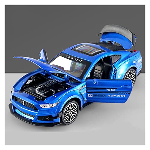 YRXIAO 1 32 for Ford Mustang Shelby GT500 Zinklegierung Sportwagen Modell Abnehmbares Spielzeug Geschenk Für Wohndekorationen(Blau) von YRXIAO