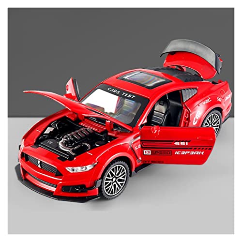 YRXIAO 1 32 for Ford Mustang Shelby GT500 Zinklegierung Sportwagen Modell Abnehmbares Spielzeug Geschenk Für Wohndekorationen(Rot) von YRXIAO