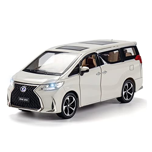 YRXIAO 1: 24 Für Lexus LM300 MPV Alloy Die Cast Modellauto Mit Sound Light Pull Back Collection Spielzeugauto Für Wohndekorationen(White) von YRXIAO