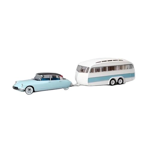 YRXIAO 1:18 Für Citroen Ds 19 1959 Drag Reise Rv Modell Statische Dekoration Ornament Fan Souvenir Für Wohndekorationen(Blue) von YRXIAO