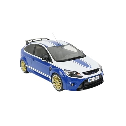 YRXIAO 1:18 Für Ford Focus MK2 RS 2010 Blau/Weiß Harz Statische Auto Modell Sammeln Ornamente Für Wohndekorationen von YRXIAO