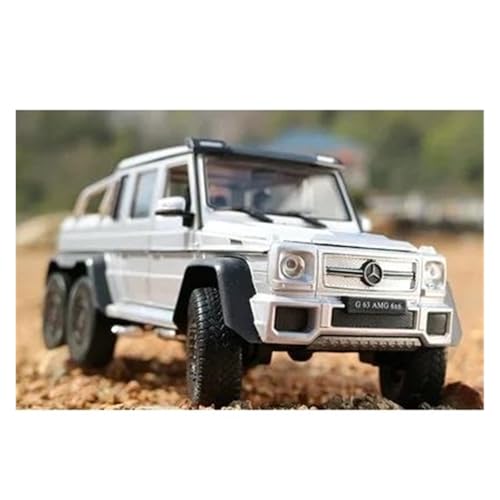 YRXIAO 1:24 Für Mercedes-Benz G63 Amg 6×6 Geländewagen Legierung Automodell Statische Metalldekoration Für Wohndekorationen(Silver) von YRXIAO