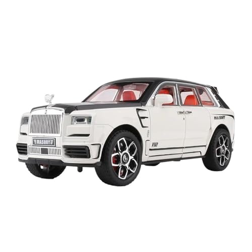 YRXIAO 1:24 Für Rolls Royce Cullinan Mansory Modifizierte Legierung Diecast Auto Modell Sound & Licht Pull Back Für Wohndekorationen(White) von YRXIAO