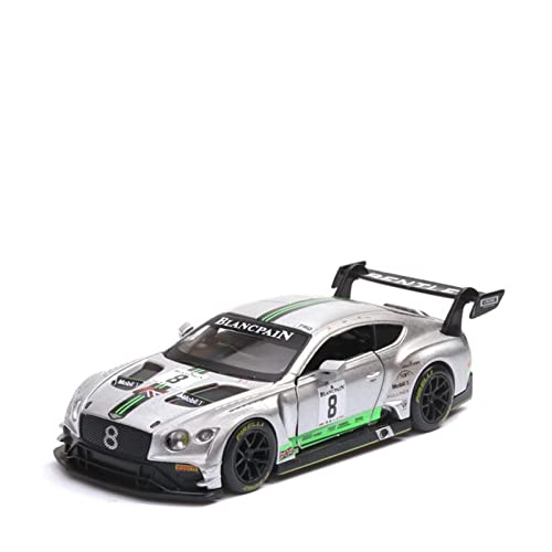 YRXIAO Für Bentley Continental GT3 1 32 Simulation Diecast Legierung Automodell Ziehen Kinder Zurück Für Wohndekorationen(Silber) von YRXIAO