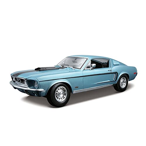 YRXIAO Für Ford Mustang GT 1967 1968 1 18 Simulation Diecast Legierung Automodell Dekoration Sammlung Spielzeug Für Wohndekorationen(Blau) von YRXIAO