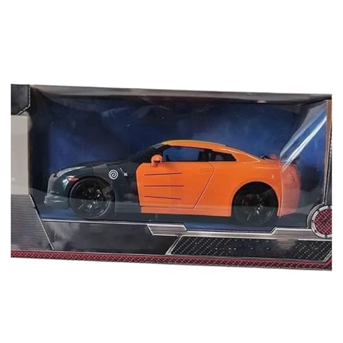 YRXIAO Maßstab 1:24 Für Nissan GT-R (R35) Sportwagen 2009 Legierung Druckguss Automodell Fan Hobby Collection Für Wohndekorationen(Orange) von YRXIAO
