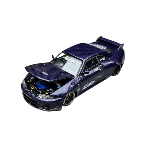 YRXIAO Maßstab 1:64#163 Nissan GTR R33 Mit Zu Öffnender Motorhaube Miniatur-Druckguss-Auto Dekoratives Modell Für Wohndekorationen von YRXIAO
