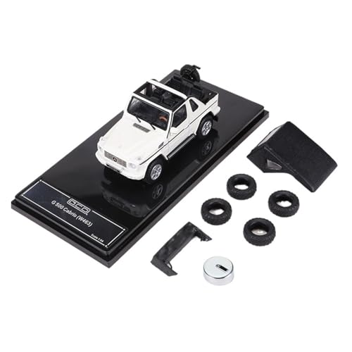 YRXIAO Maßstab 1:64 Für G500 Cabrio-Geländewagen Mit Kurzem Radstand Druckguss-Modellauto Sammlerstück Für Wohndekorationen(White) von YRXIAO