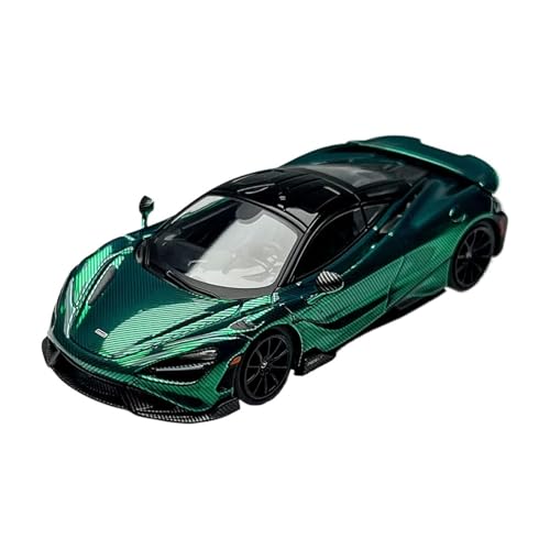 YRXIAO Maßstab 1:64 Für McLaren 765LT Galvanisiertes Vollcarbon-Druckguss-Automodell Sammleredition Grün Für Wohndekorationen von YRXIAO