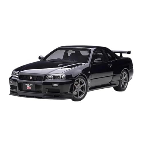 YRXIAO Metall-Automodelle bausatz 1/18 Für Nissan Skyline GT R34 V-Spec Legierung Modell Auto Statische Dekoration Sammeln Ornament Für Wohndekorationen(Black) von YRXIAO