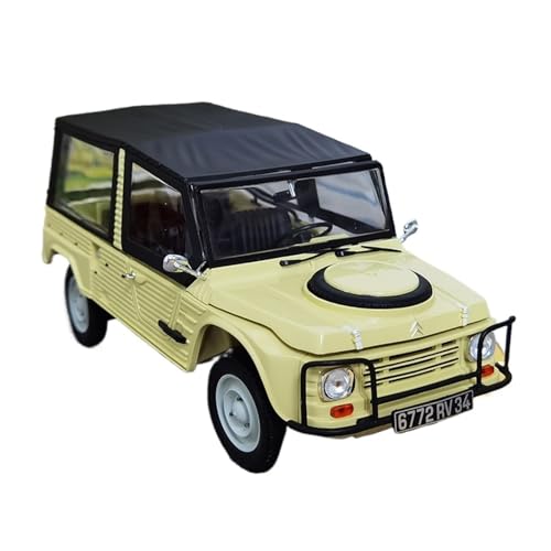 YRXIAO Metall-Automodelle bausatz 1 18 Für Citroën Geländewagen Mehari 4x4 1979 Gusslegierung Oldtimermodell Mit Abnehmbarer Oberer Abdeckung Gelb Für Wohndekorationen von YRXIAO
